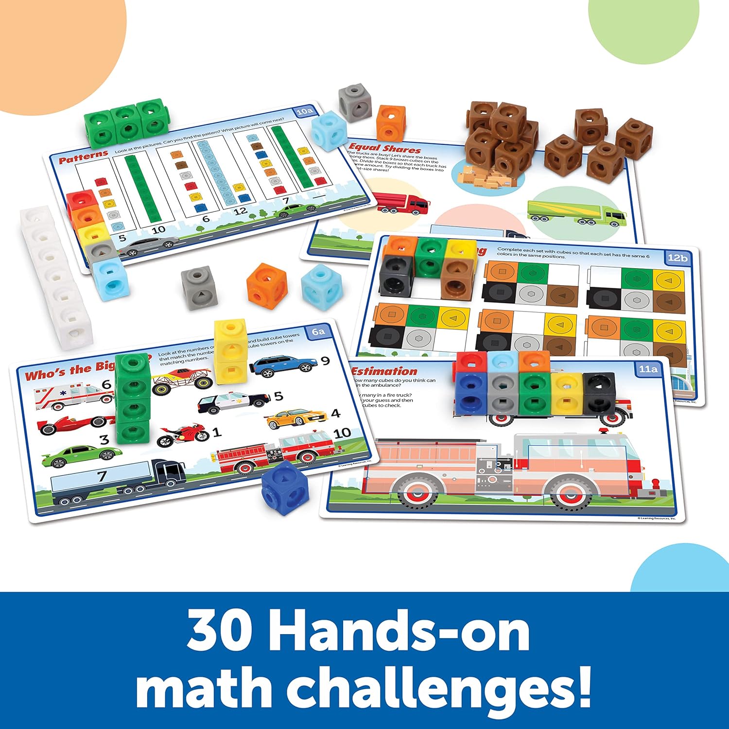 Mathlink Cubes Kindergarten Math Activity Set: Mathmobiles! 115 Pieces, Ages 5+ Kindergarten STEM Activities, Math Activity Set and Games for Kids