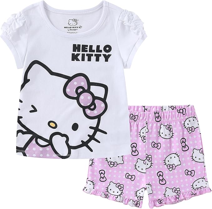 Conjunto de camiseta de manga corta y pantalones cortos de Hello Kitty