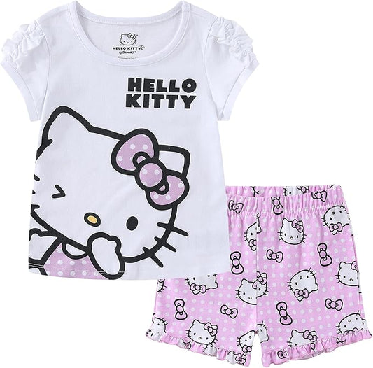 Conjunto de camiseta de manga corta y pantalones cortos de Hello Kitty