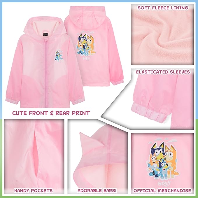 Bluey Chubasquero con capucha, impermeable