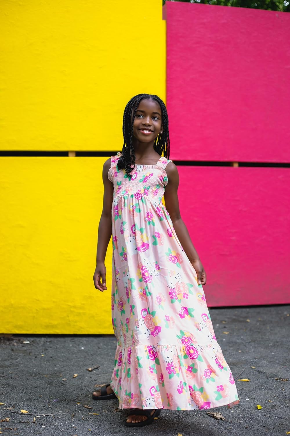 Hello Kitty Vestido largo con estampado floral