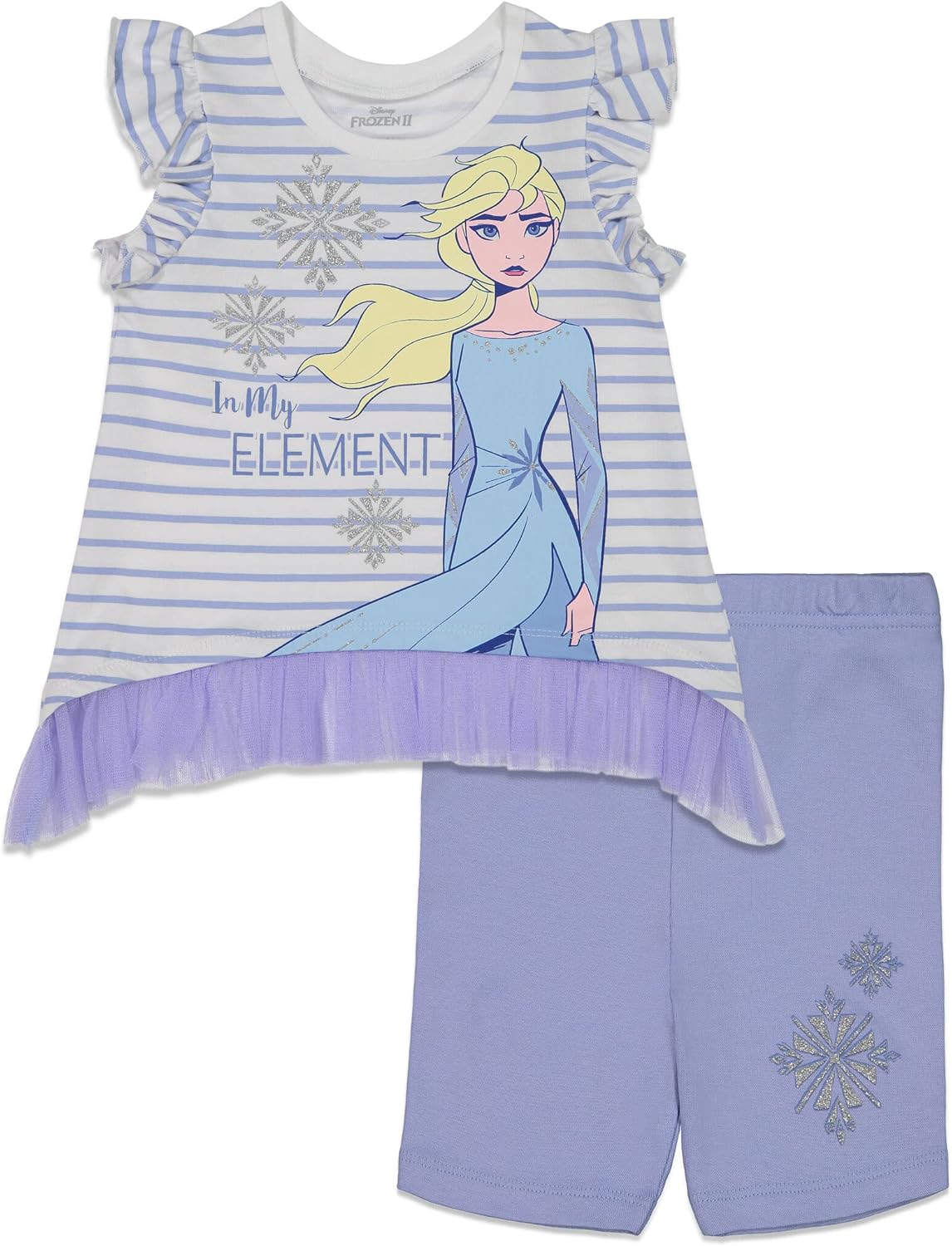 Disney Frozen Princess Anna Elsa - Conjunto de camiseta y pantalones 