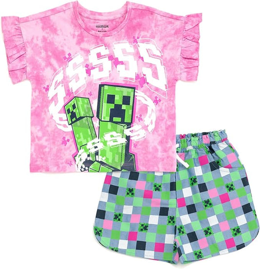 Minecraft Conjunto de camiseta y pantalones cortos
