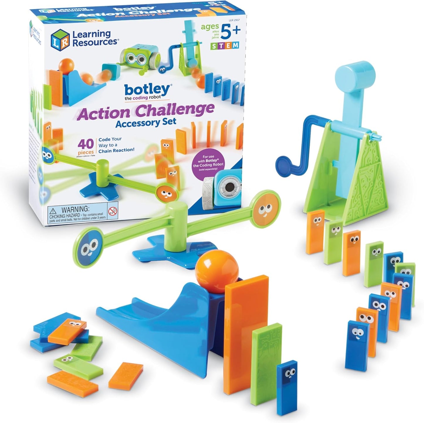 Learning Resources Botley The Coding Robot Action Challenge Juego de accesorios de desafío, 40 piezas