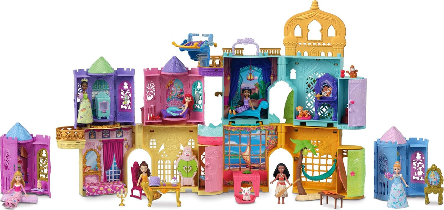 Mattel Disney Princess Tower Surprise - Muñecas pequeñas y accesorios, juegos apilables con 4 sorpresas y amigos de Disney Movies (los estilos pueden variar)