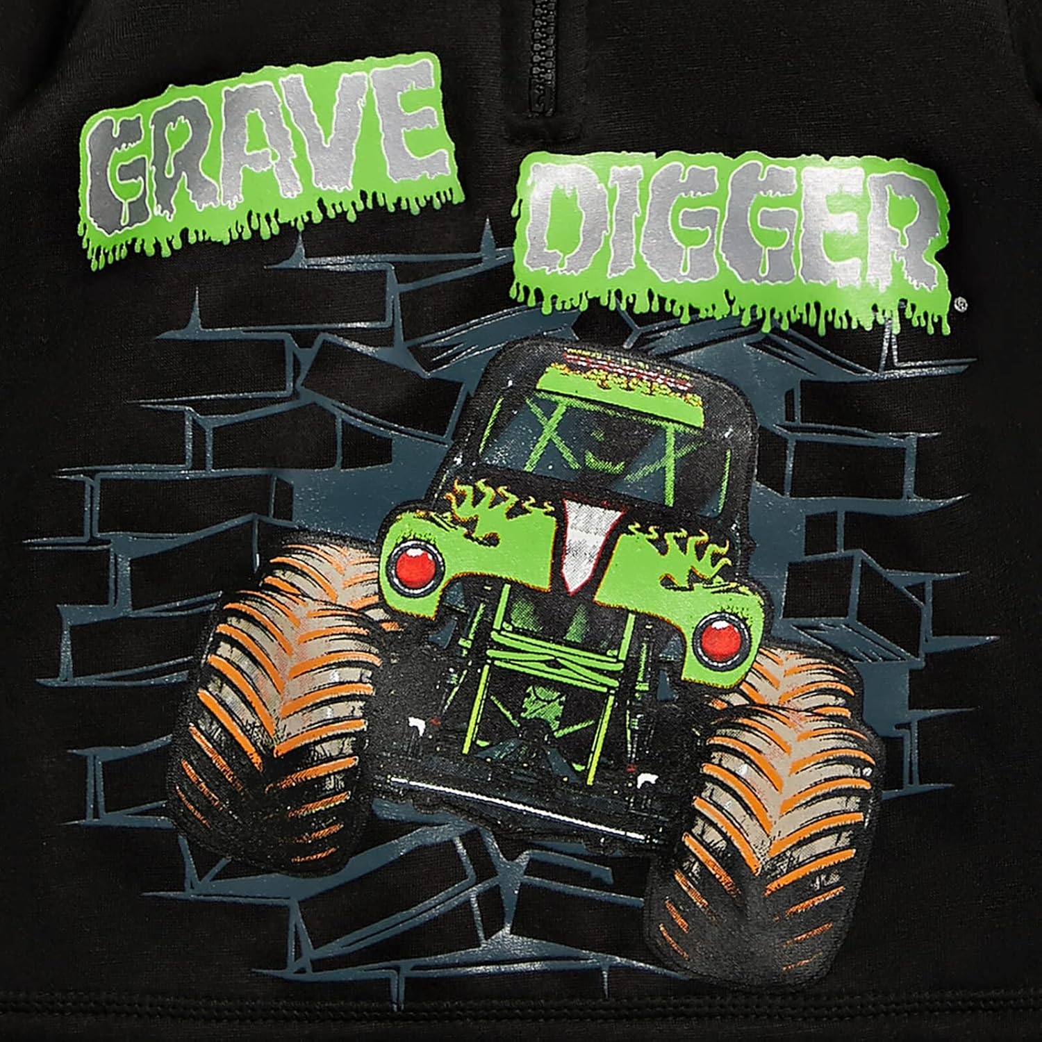 Monster Jam- Sudadera con capucha y media cremallera