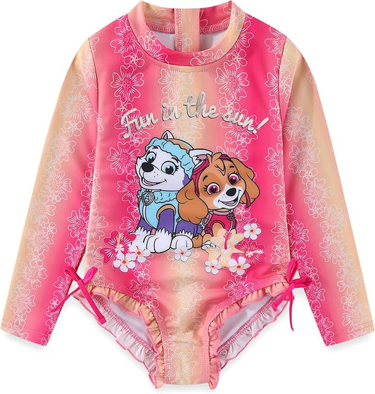 Traje de baño de una pieza de manga larga con protección solar UPF 50+