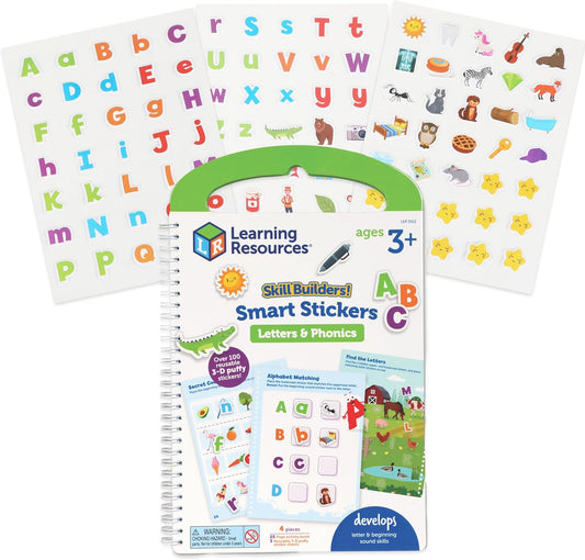 Learning Resources Skill Builders - Calcomanías inteligentes para letras y fonía