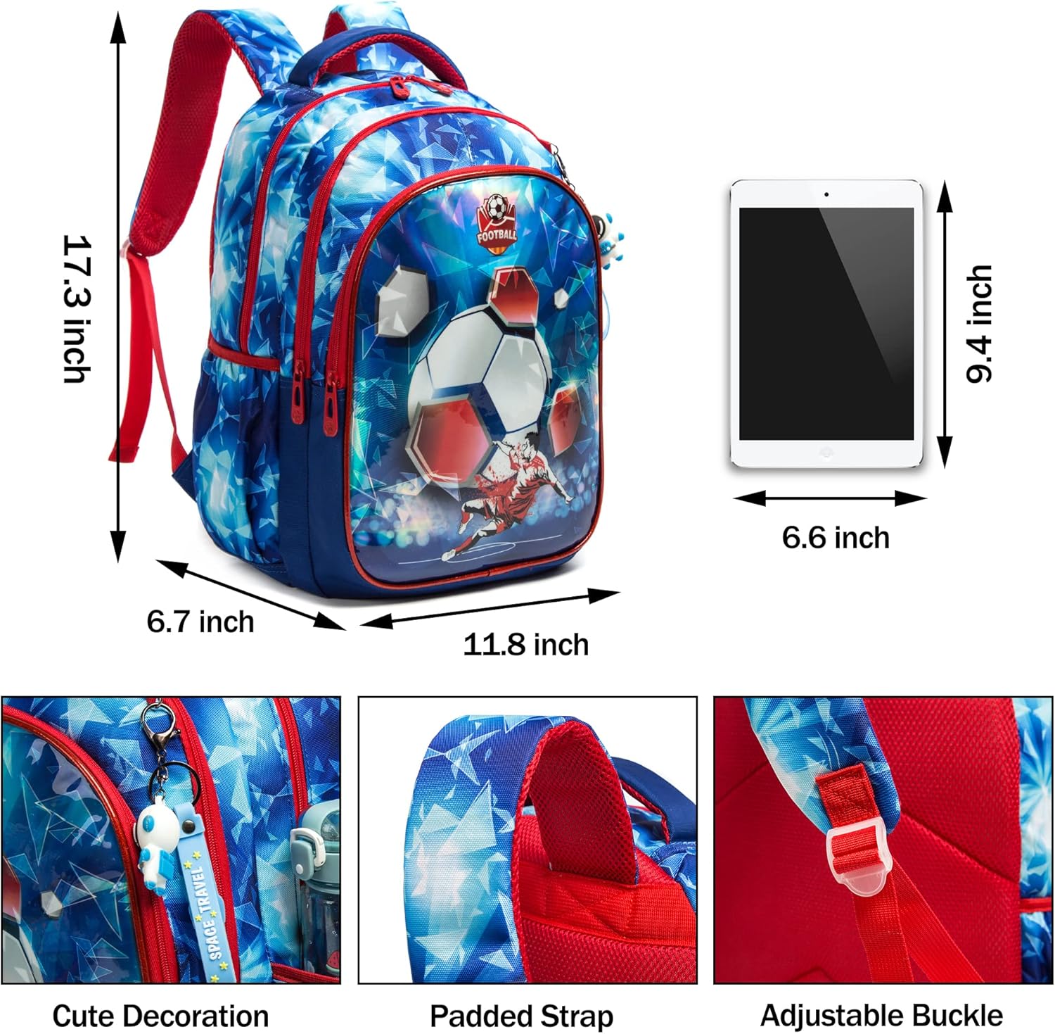 Mochila infantil de 17 pulgadas (Kit de mochila, lonchera y cartuchera) 