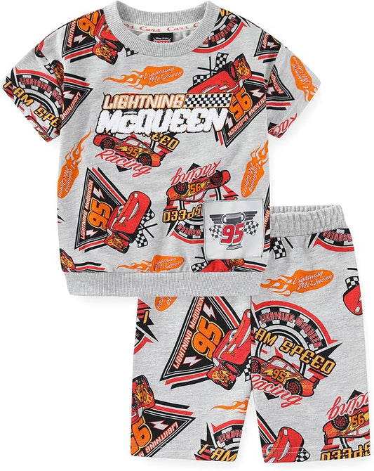 Disney Cars Lightning McQueen - Conjunto de camiseta de manga corta y pantalones cortos