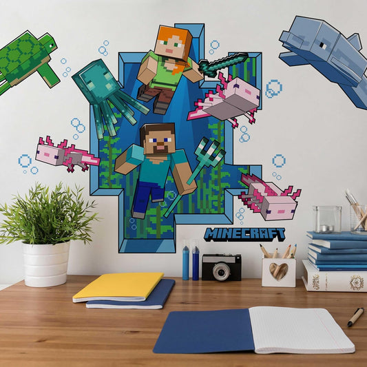 Minecraft - Calcomanía de pared gigante para despegar y pegar