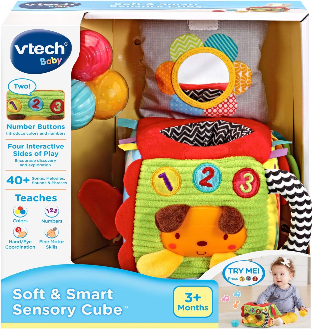 VTech Cubo sensorial suave e inteligente, multicolor