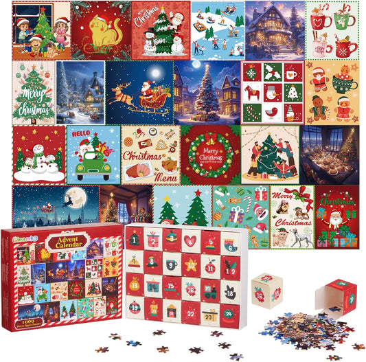 Calendario de Adviento rompecabezas de Navidad