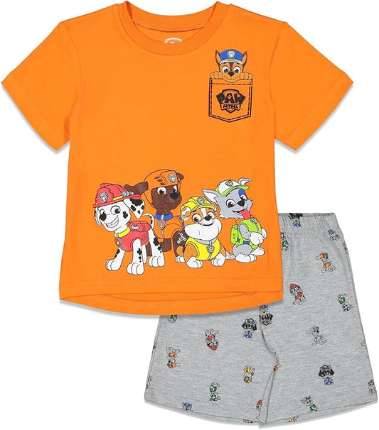 Nickelodeon Paw Patrol - Conjunto de camiseta sin botones y pantalones cortos