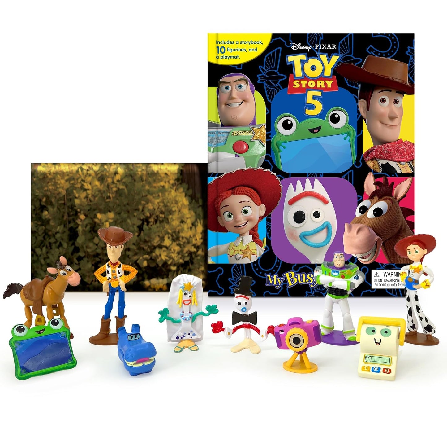 Disney / Pixar Toy Story 5 - Libro de cuentos, 10 figuras, tapete de juego