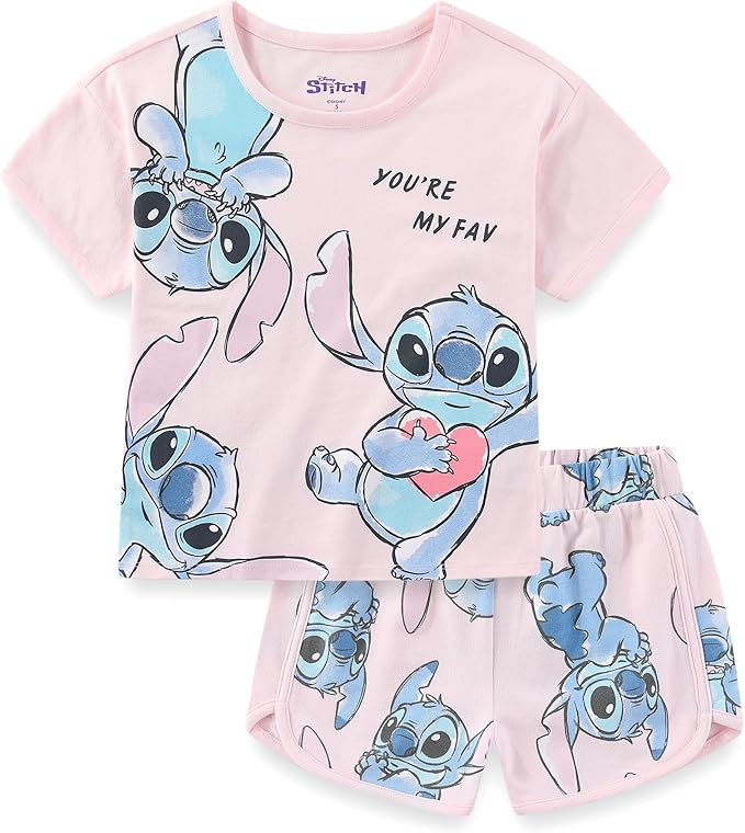 Disney Stitch - Conjunto de camiseta de manga corta y pantalones cortos