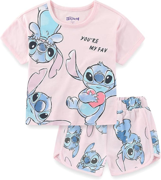 Disney Stitch - Conjunto de camiseta de manga corta y pantalones cortos