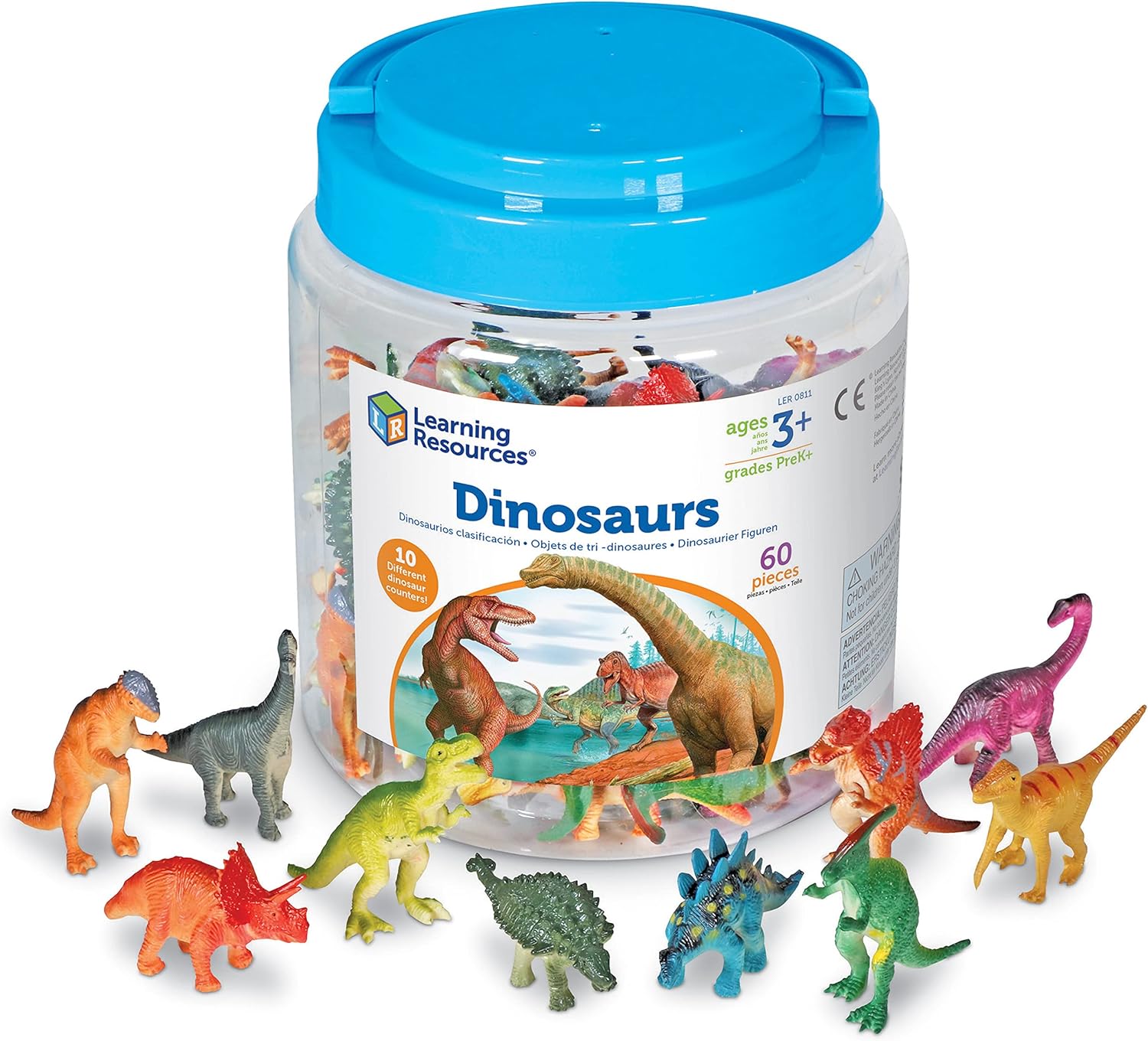 Learning Resources - Juego de 60 figuras Dinosaurios 