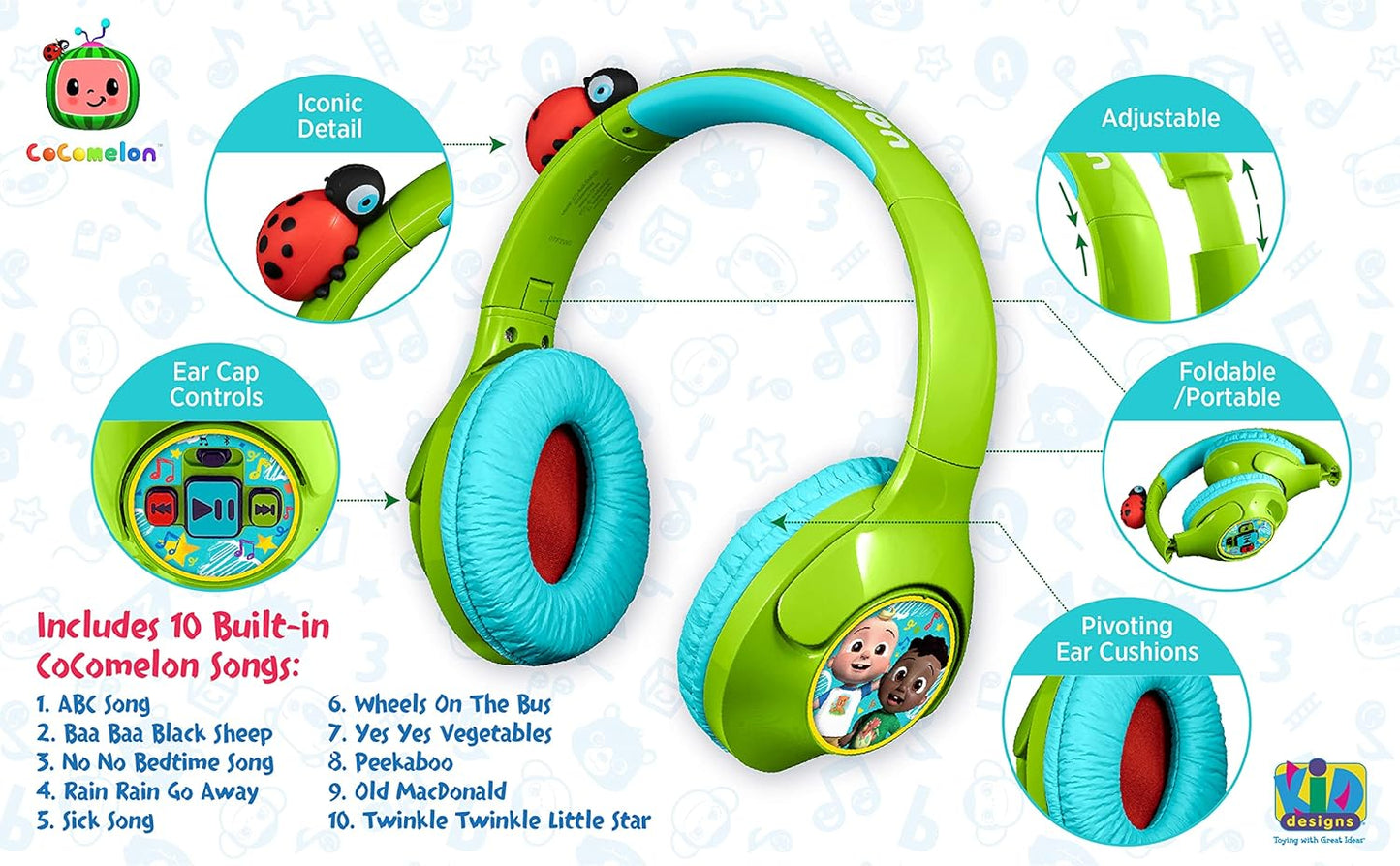 eKids Cocomelon - Auriculares con música integrada