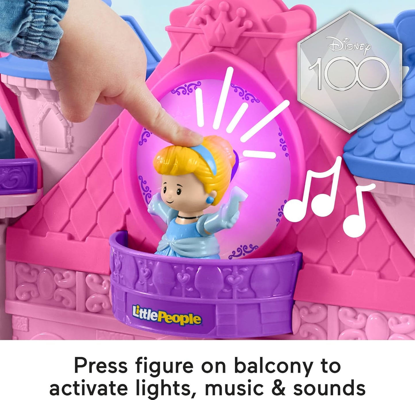 Fisher-Price Little People Disney 100 Princess Castillo mágico con música, luces y bailarín