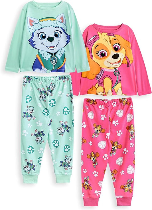 Paw Patrol Skye & Everest - Conjunto de pijama para niñas, paquete de 2
