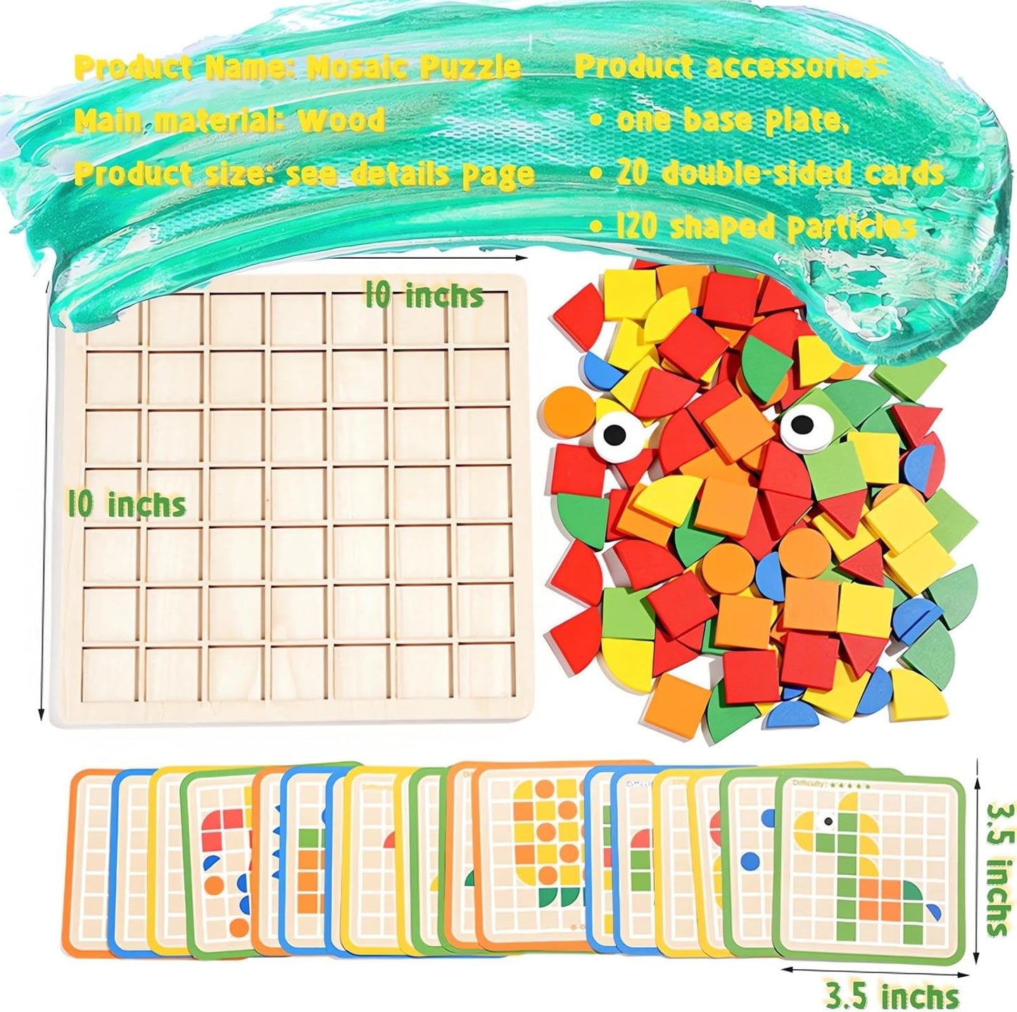 Rompecabezas de bloques de madera con forma de mosaico