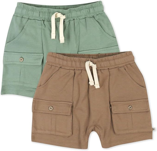 Pantalones cortos cargo HonestBaby (paquete de 2)