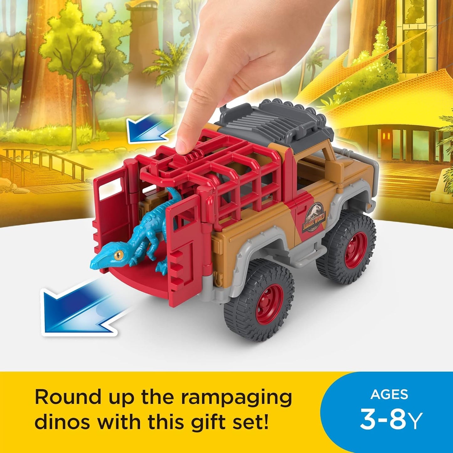 Fisher-Price Imaginext Jurassic World - Juego de figuras de dinosaurios fugitivos 