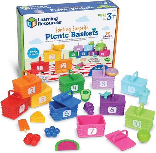 Learning Resources Cestas de picnic, juguete de habilidades para clasificar y combinar