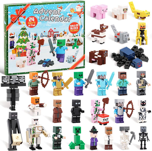 Calendario de Adviento de Navidad bloques de construcción figuras
