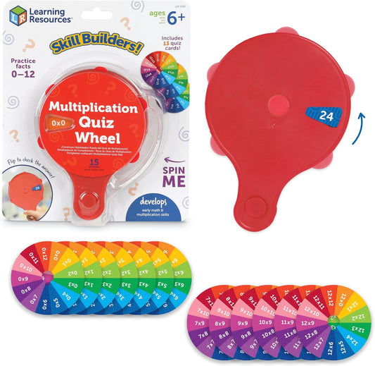 Learning Resources Skill Builders! Rueda de cuestionario de multiplicación