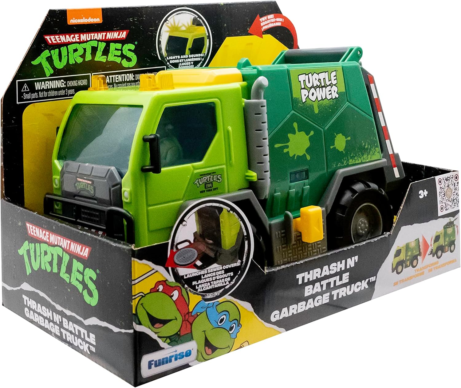 Teenage Mutant Ninja Turtles Thrash N' Battle - Camión de basura con luces y sonidos