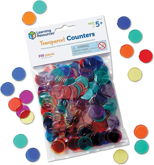 Fichas para contar de color transparente