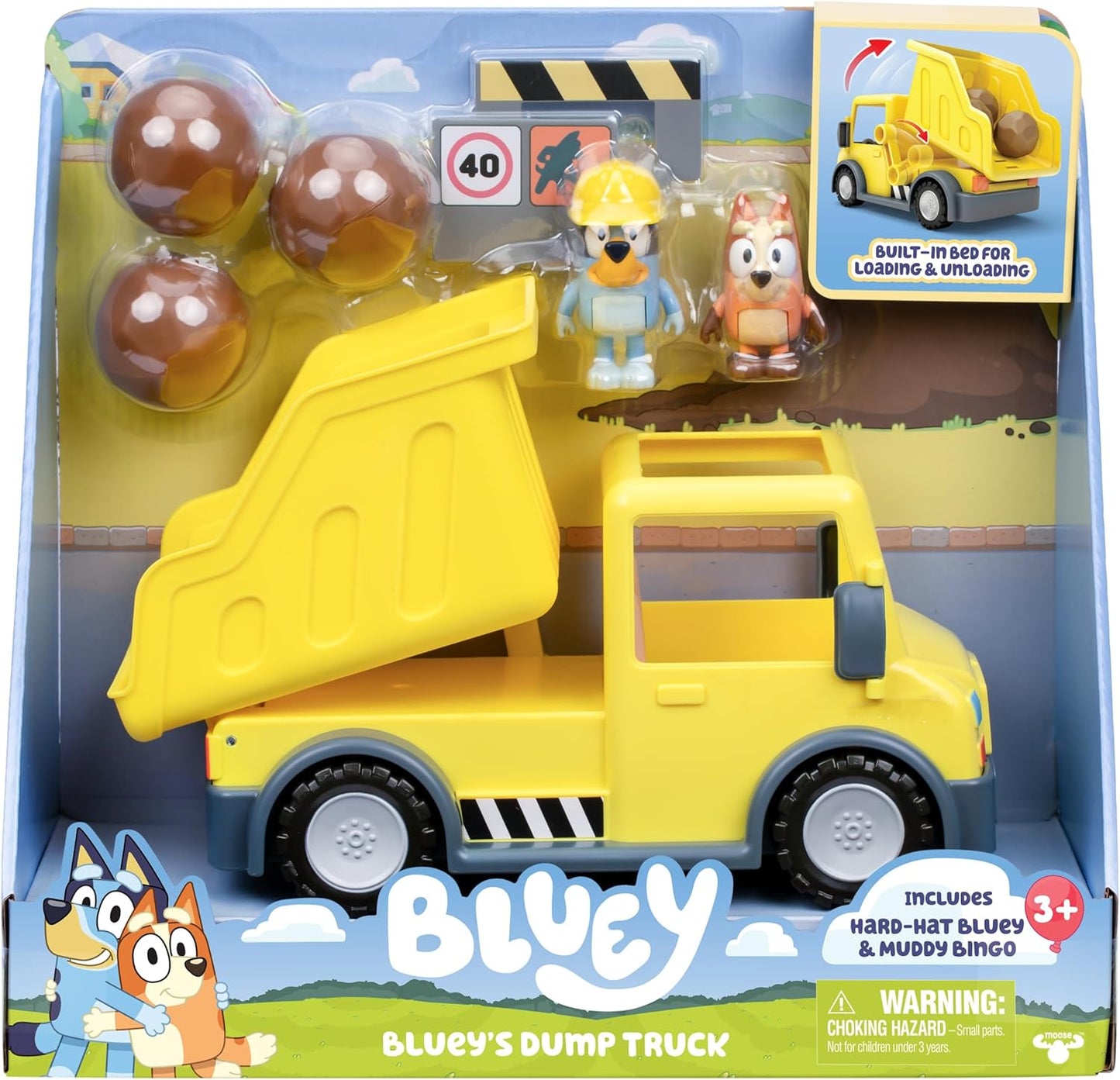 Bluey Juego de camión volquete de juguete, camión volquete