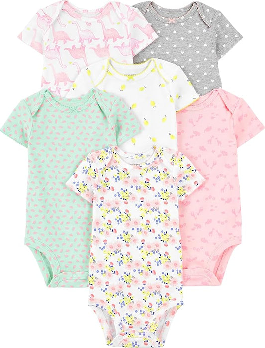 Simple Joys by Carter's - Paquete de 6 mamelucos de manga corta