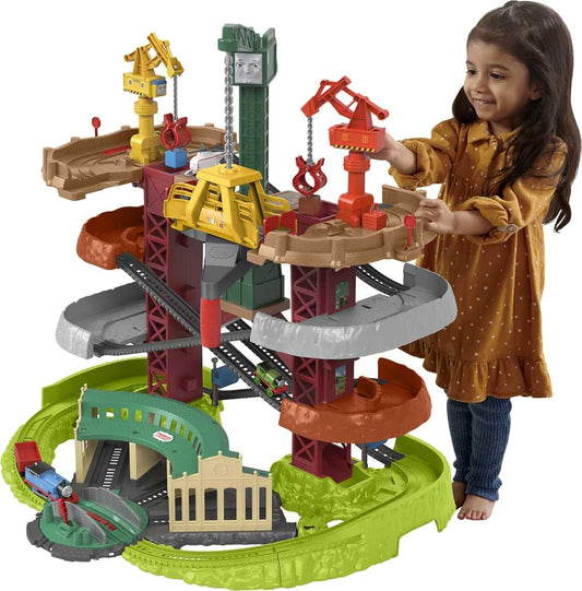 Thomas & Friends - Juego de supertorre con trenes motorizados, grúas y pistas