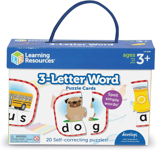 Learning Resources Tarjetas de rompecabezas de palabras de 3 letras