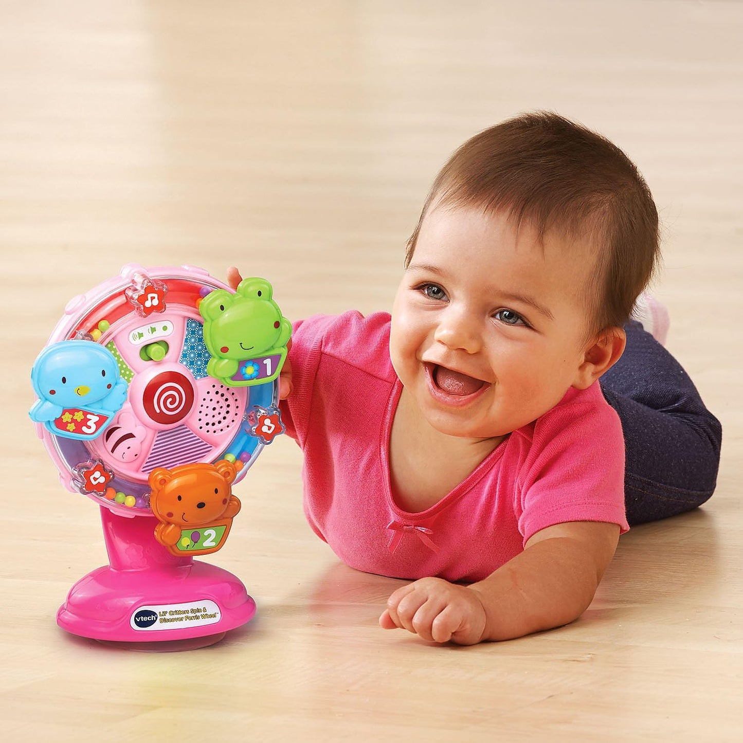 VTech Lil' Critters Gira y descubre las ruedas de la fortuna, rosa