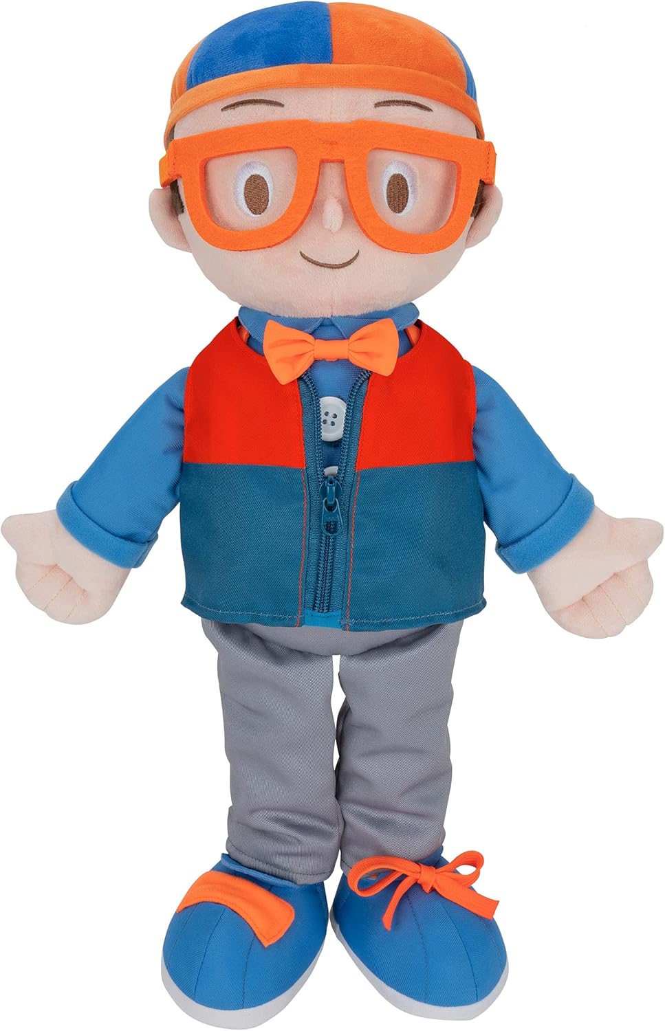 Blippi Peluche de 20 pulgadas con sonidos, enseña a los niños a vestirse
