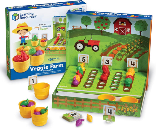 Learning Resources Veggie Farm - Juego de clasificación de 46 piezas