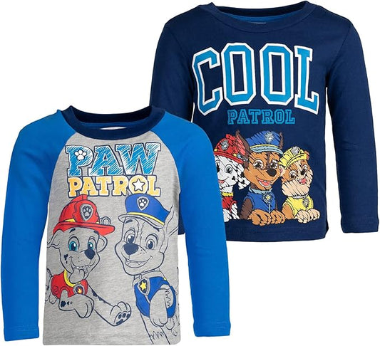 Paw Patrol Nickelodeon Marshall Chase Rubble - Paquete de 2 camisetas gráficas
