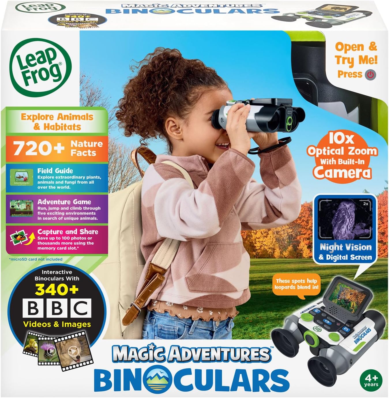 LeapFrog Magic Adventures - Binoculares con captura de pantalla y visión nocturna