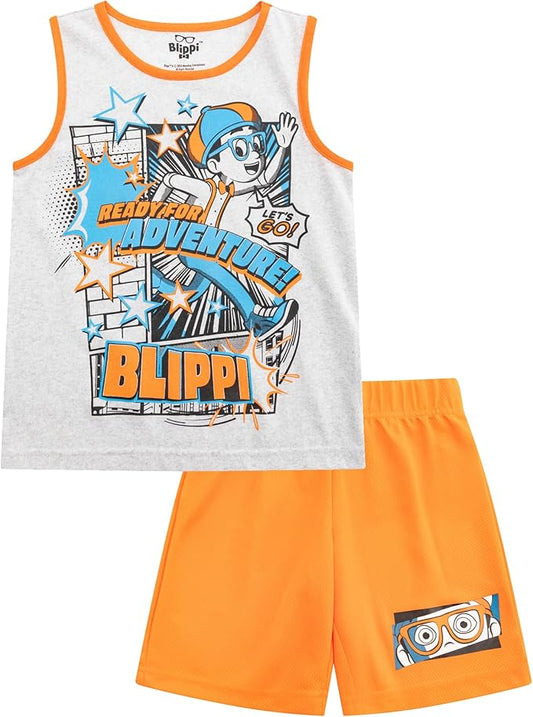 Blippi Conjunto de camiseta sin mangas y pantalones cortos