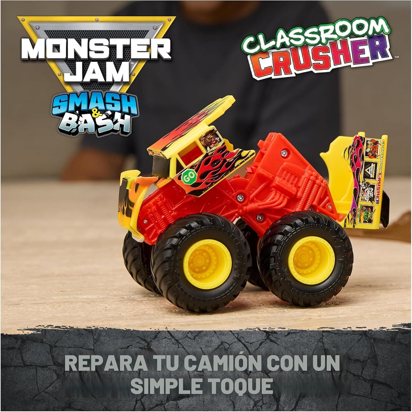 Monster Jam Juego de campo de choque con lanzador