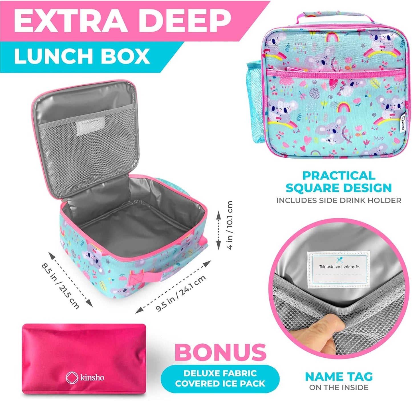 kinsho Lonchera con bolsa de hielo