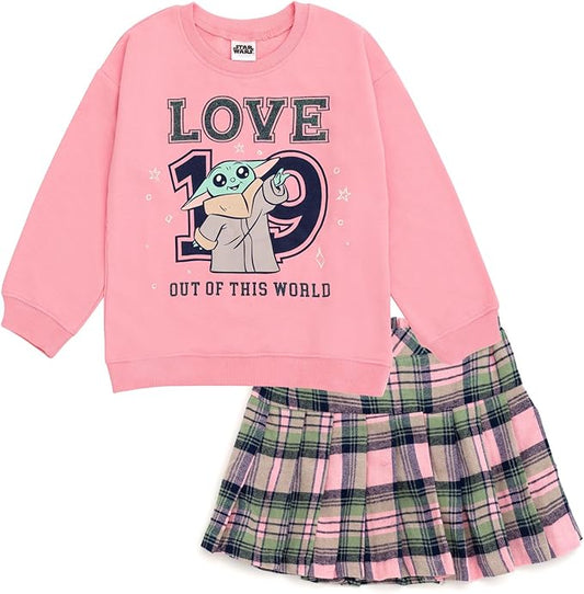 Star Wars Sudadera de forro polar con hombros caídos y falda plisada