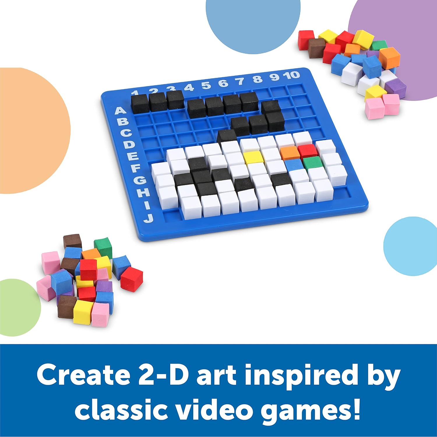 Learning Resources STEM Explorers Pixel Art Challenge, 402 piezas, a partir de 5 años, juguetes STEM para niños, conceptos básicos de codificación para niños