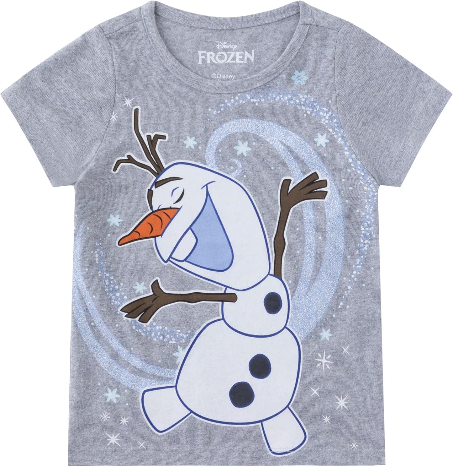 Disney Frozen Elsa, Anna y Olaf - Camiseta de manga corta 