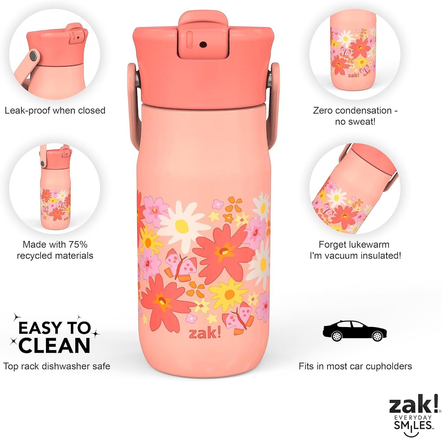 Zak Designs acero inoxidable reciclado de 14 onzas