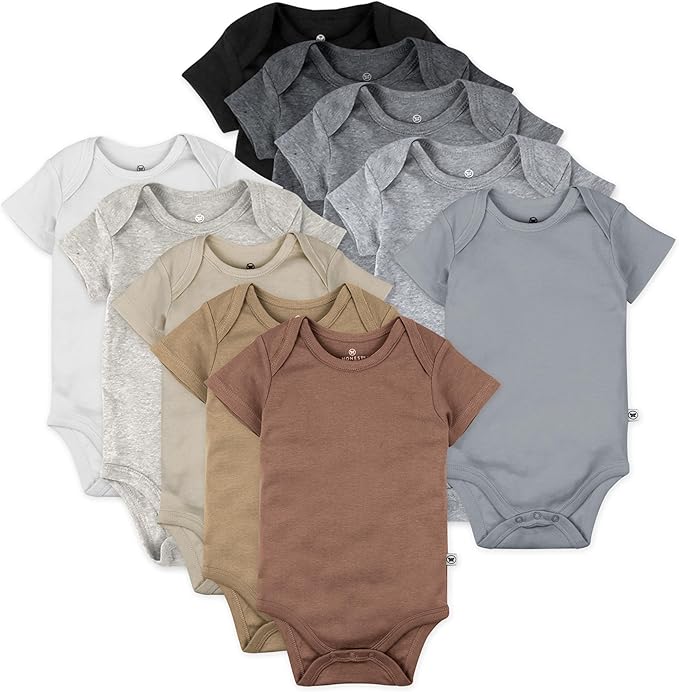 Bodys unisex HonestBaby de manga corta (paquete de 10)